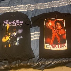 2 for $40 Michael Jackson/prince hot topic tee shirts